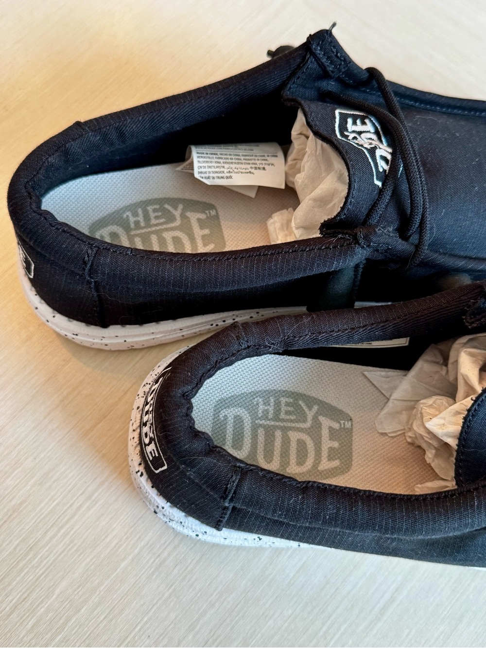 HEYDUDE Men’s Shoes Bundle – 2 Pairs Black & Navy Slip-Ons - Picture 9 of 11